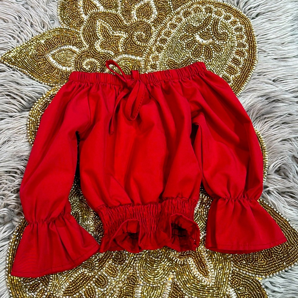 Toddler Bell sleeved polyester spandex mix top